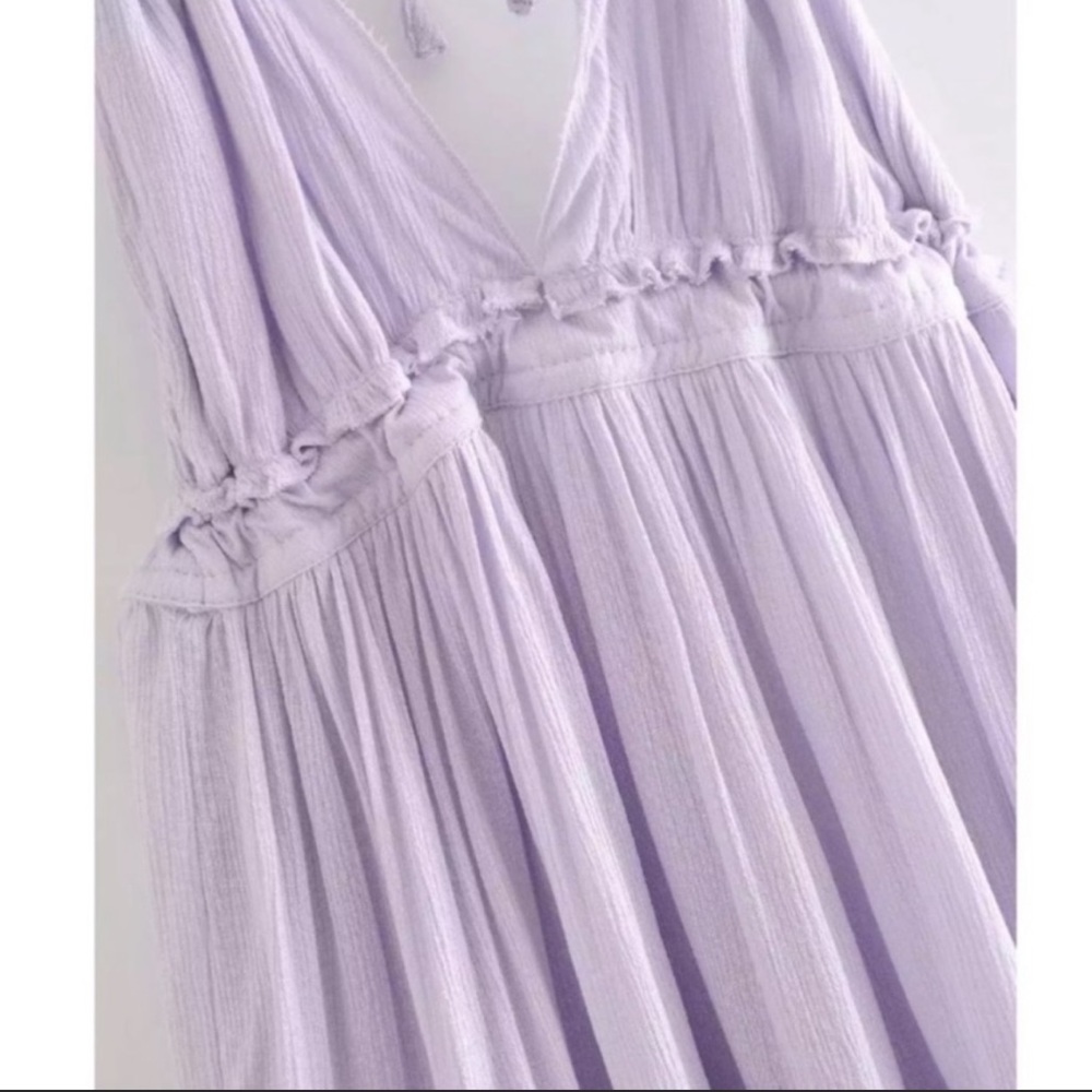 IN! Boho Dotti Lavender Halter Mini Babydoll Dress - Picture 4 of 12